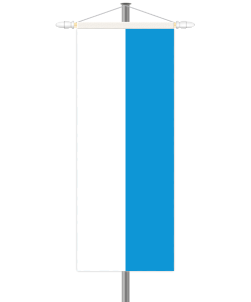 Bayern Bannerfahne - ohne Wappen - Hochformat mit Hohlsaum oben