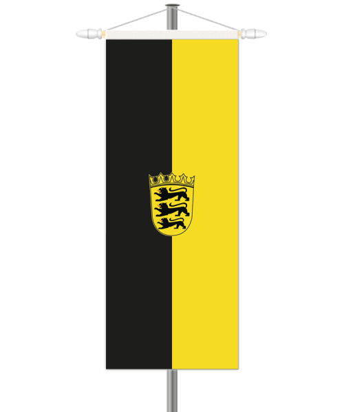 Baden-Württemberg Bannerfahne - Hochformat mit Hohlsaum oben