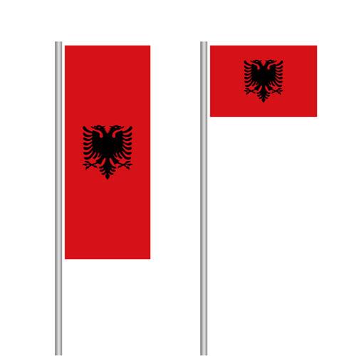 Albanien Nationalflaggen im Hoch- und Querformat