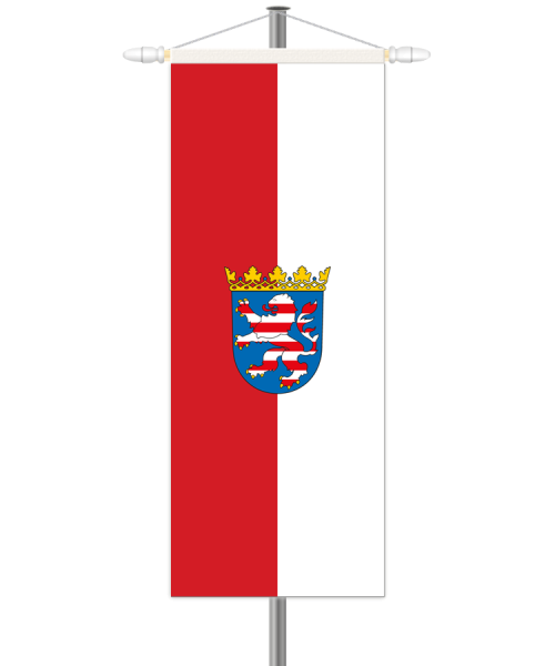 Hessen Bannerfahne - Hochformat mit Hohlsaum oben